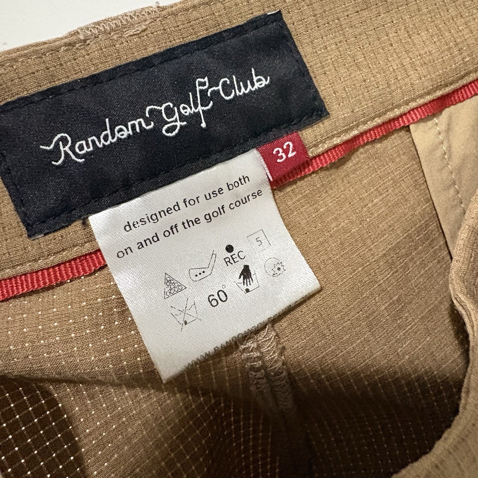 Random Golf Club Rgc | Shorts Khaki Brown Pockets Performance- Size 32 — image 6 of 8